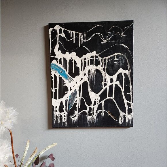Abstract Black and White Canvas Art - Picture 1 of 5